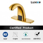Luxice Brushed Gold Touchless Bathroom Sink Faucet